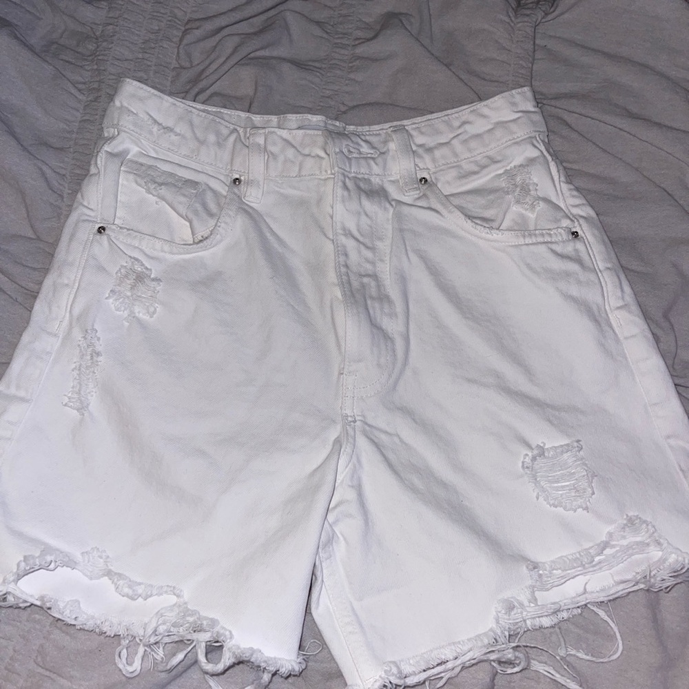 Zara White Denim Shorts